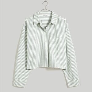 Madewell Spruce Signature Oxford Crop Shirt